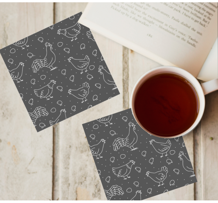 Sottobicchieri vintage con motivi di gallina e pulcini - TenStickers