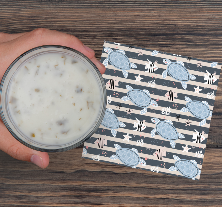 Sottobicchieri vintage design a motivo tartaruga - TenStickers