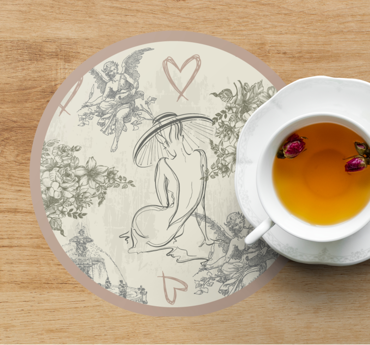 Sottobicchieri vintage figure floreali eleganti - TenStickers