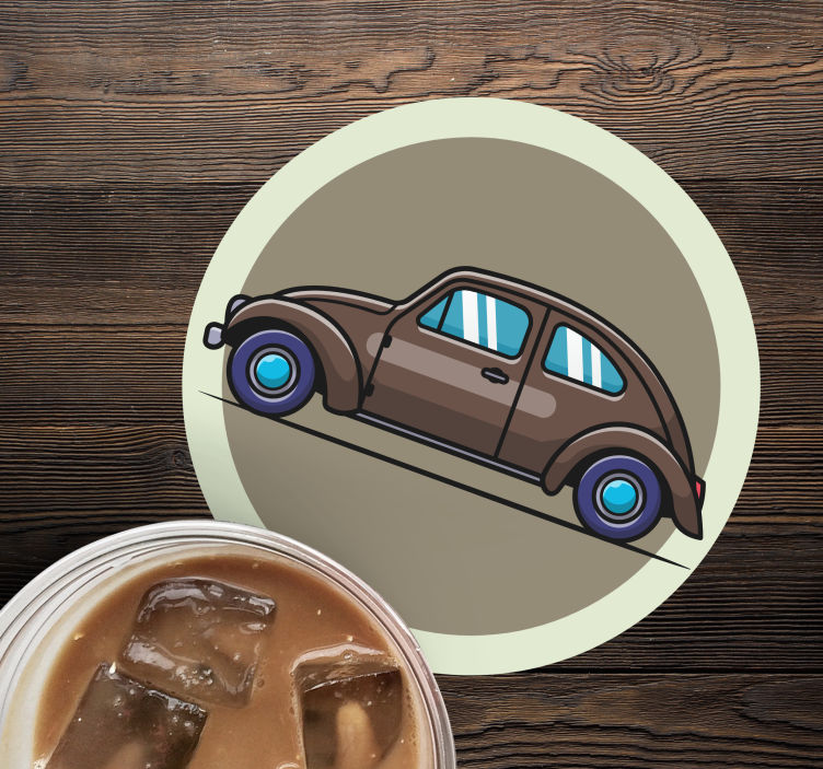 Sottobicchieri vintage illustrazione auto d'epoca - TenStickers
