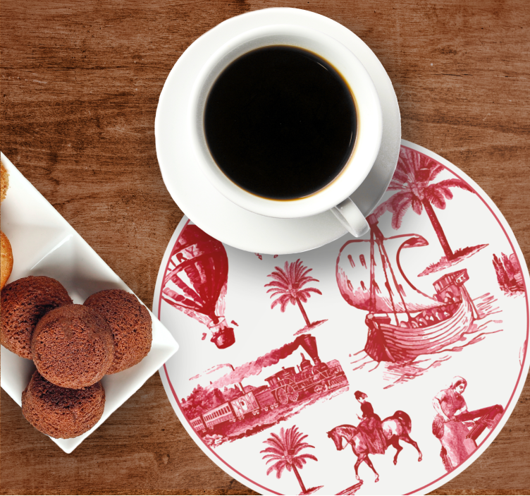 Sottobicchieri vintage scena nautica vintage - TenStickers