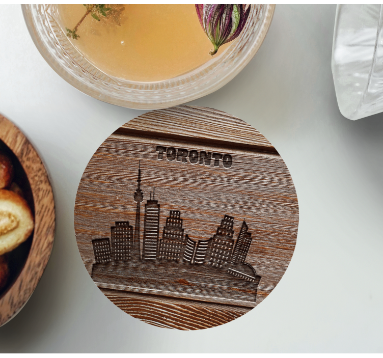 Sottobicchieri vintage silhouette skyline di toronto - TenStickers