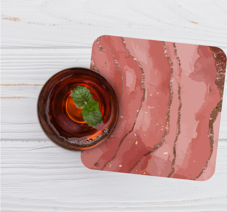 Sottobicchieri vortici di marmo rosa astratti - TenStickers