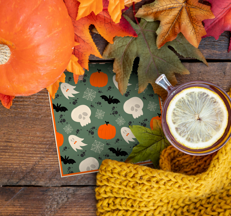 Zucche, fantasmi e ragni sottobicchiere di halloween - TenStickers