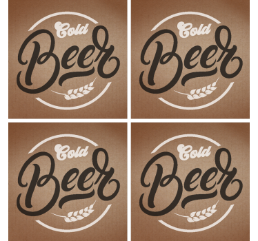 Sottobicchieri birra tipografia elegante birra fredda - TenStickers