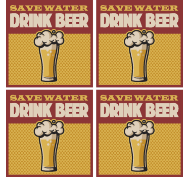 Risparmia acqua bevi birra citazione sottobicchiere - TenStickers