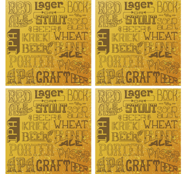 Diversi tipi di birra sottobicchieri per bar - TenStickers