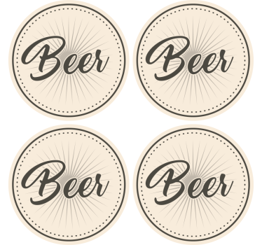 Sottobicchieri birra tipografia elegante birra - TenStickers