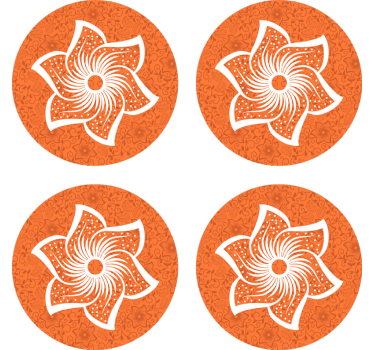 Sottobicchieri birra flora arancione elegante - TenStickers