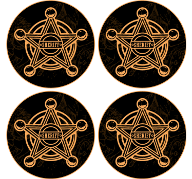 Sottobicchieri birra emblema stella sceriffo - TenStickers