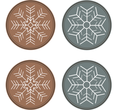 Sottobicchieri natalizi collezione motivo fiocco di neve - TenStickers