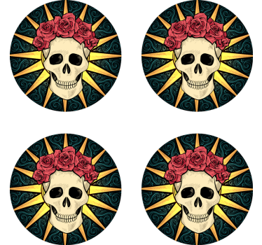 Teschio di donna con sottobicchiere di halloween rosa - TenStickers