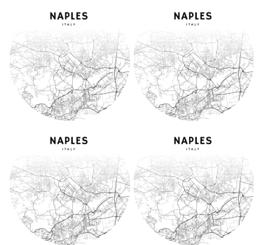 Napoli in cerchio più sottobicchieri - TenStickers