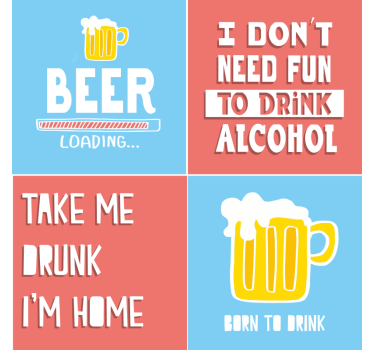 Sottobicchieri birra citazioni divertenti sulle bevande - TenStickers