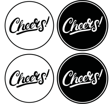 Sottobicchieri birra tipografia elegante cheers - TenStickers