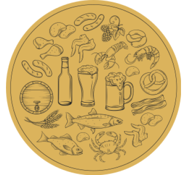 Sottobicchieri birra icone di cibo e bevande - TenStickers