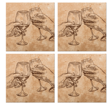 Sottobicchieri birra bicchieri disegnati a mano - TenStickers