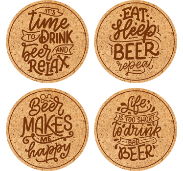 Sottobicchiere  tema birra Diversi testi di birra - TenStickers