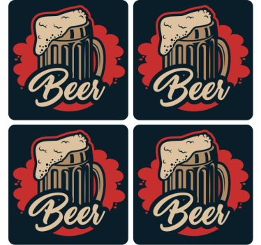 Sottobicchieri birra illustrazione tazza schiumosa - TenStickers