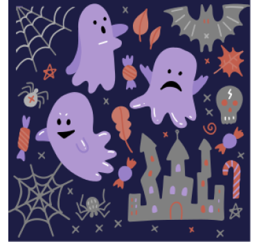Sottobicchieri halloween fantasmi giocosi - TenStickers