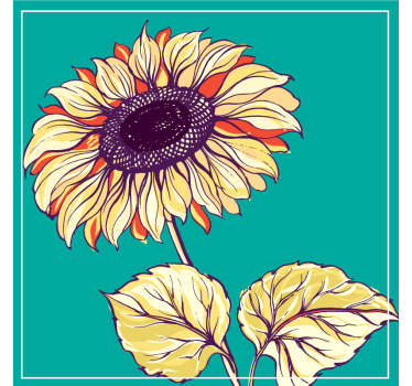 Sottobicchieri birra illustrazione girasole vivace - TenStickers