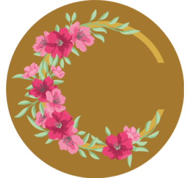 Sottobicchieri birra design circolare floreale - TenStickers