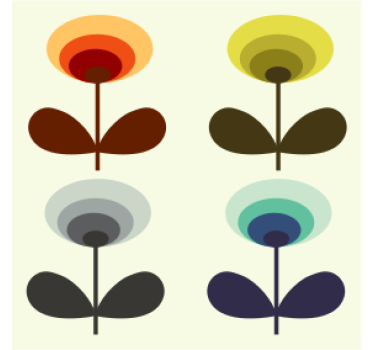 Sottobicchieri forme floreali stratificate - TenStickers