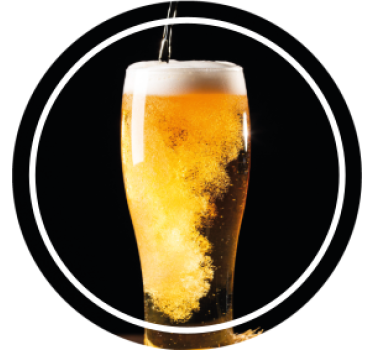 Sottobicchieri birra birra frizzante nel bicchiere - TenStickers