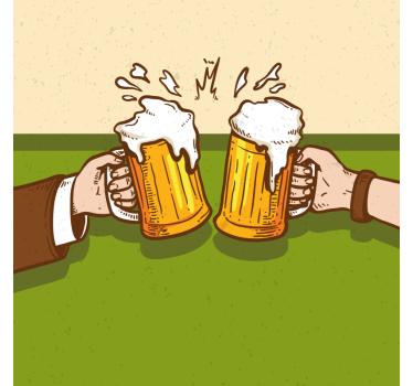 Sottobicchieri birra boccali di birra che tintinnano - TenStickers