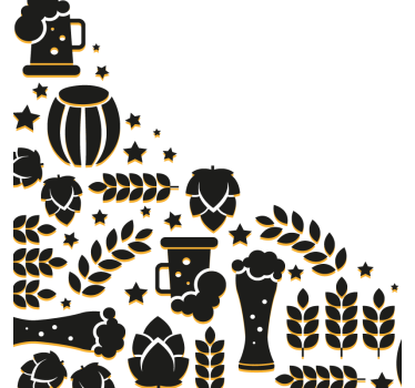 Sottobicchieri birra composizione elementi birra - TenStickers