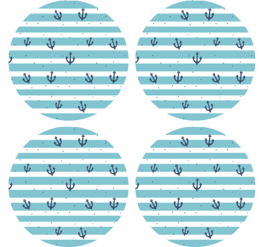 Sottobicchieri birra motivo ancore a righe nautiche - TenStickers
