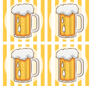 Sottobicchieri birra tazza di birra illustrata - TenStickers