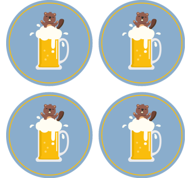 Sottobicchieri birra tazza castoro allegro - TenStickers