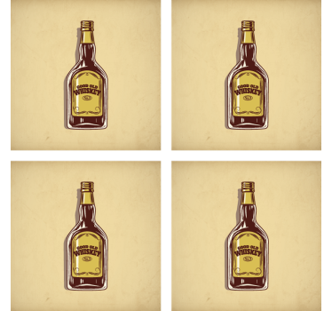 Sottobicchieri birra buona vecchia bottiglia di whiskey - TenStickers