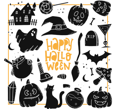 Sottobicchieri halloween illustrazioni spaventose - TenStickers