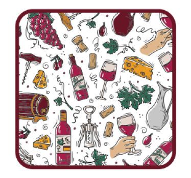 Sottobicchieri birra bottiglie vino uva formaggio - TenStickers