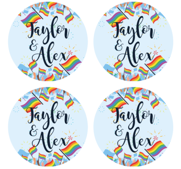 Sottobicchieri birra festa delle bandiera arcobaleno - TenStickers