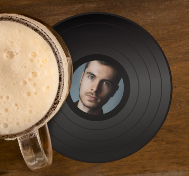 Sottobicchiere  personalizzabile disco con fotografia - TenStickers