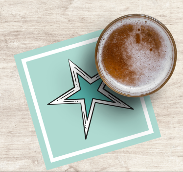 Sottobicchieri birra accento grafico stella - TenStickers