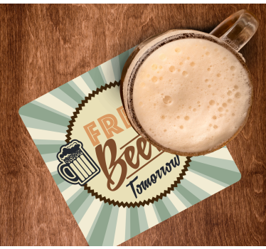 Sottobicchieri birra annuncio retro birra gratis - TenStickers
