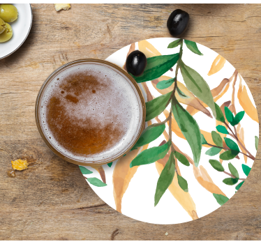 Sottobicchieri birra botanica verde fogliosa - TenStickers
