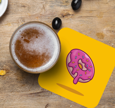 Sottobicchieri birra dolci pastry rosa iced - TenStickers
