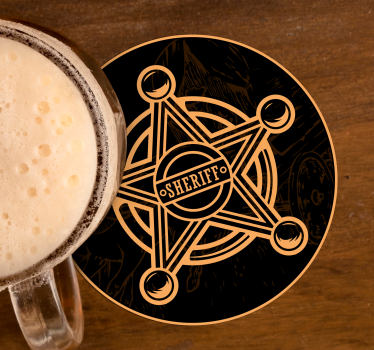 Sottobicchieri birra emblema stella sceriffo - TenStickers