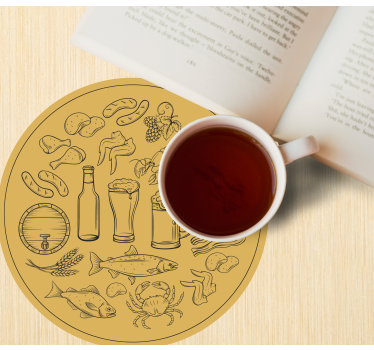 Sottobicchieri birra icone di cibo e bevande - TenStickers