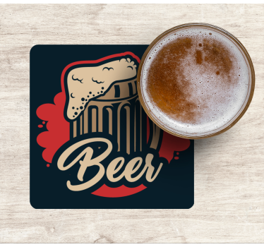 Sottobicchieri birra illustrazione tazza schiumosa - TenStickers