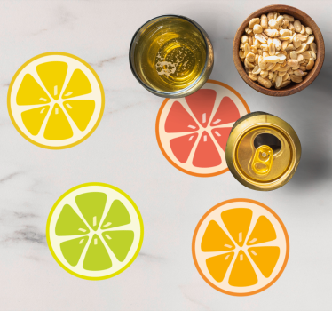 Sottobicchieri birra motivi a fette di agrumi - TenStickers