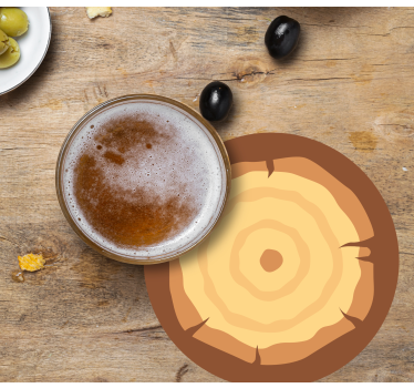 Sottobicchieri birra motivo legno a fette - TenStickers