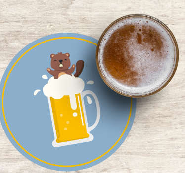 Sottobicchieri birra tazza castoro allegro - TenStickers