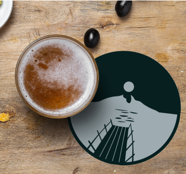Sottobicchieri birra tramonto sull'acqua - TenStickers