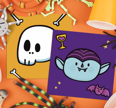 Sottobicchieri halloween facce di vampiri divertenti - TenStickers